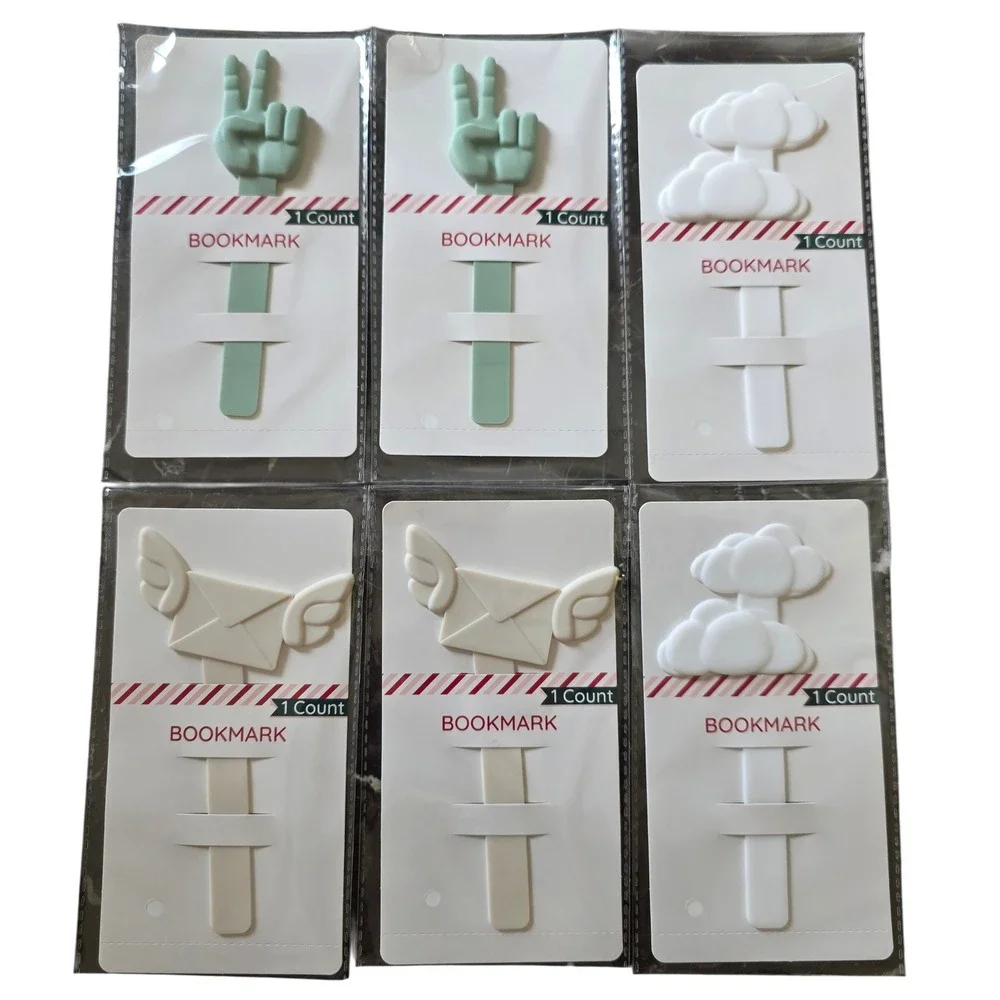Cute Novelty Bookmarks Set Peace Sign Clouds Flying Envelope